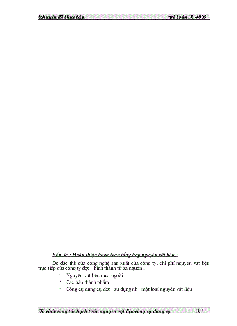 image for page Tổ chức công tác hạch toán nguyên vật liệu công cụ dụng cụ