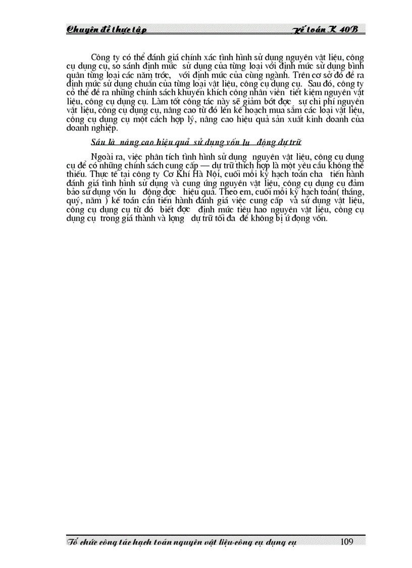 image for page Tổ chức công tác hạch toán nguyên vật liệu công cụ dụng cụ