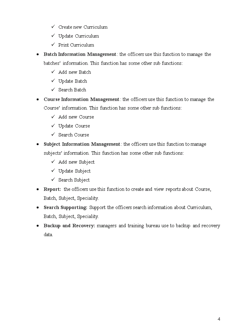 image for page Batch subject speciality and course report management system 1