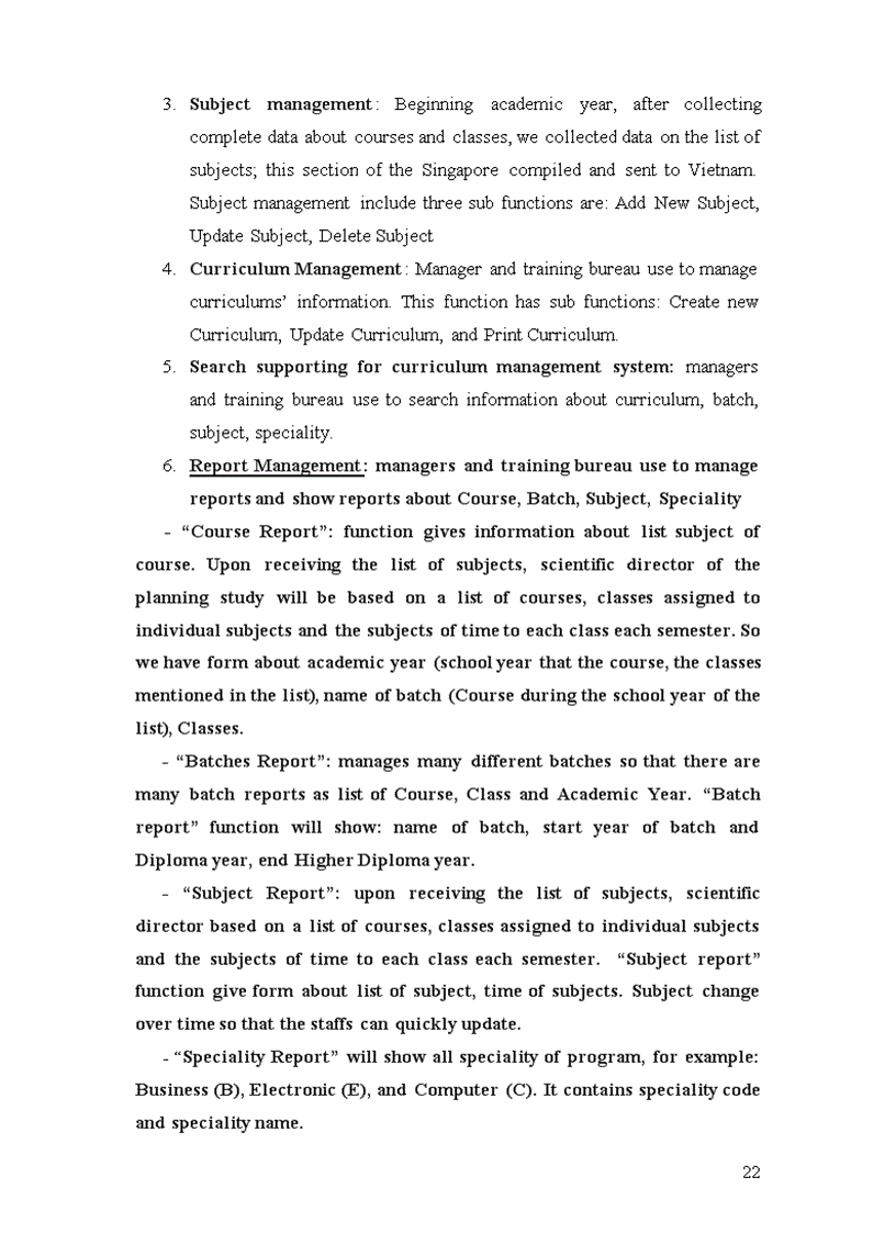 image for page Batch subject speciality and course report management system 1