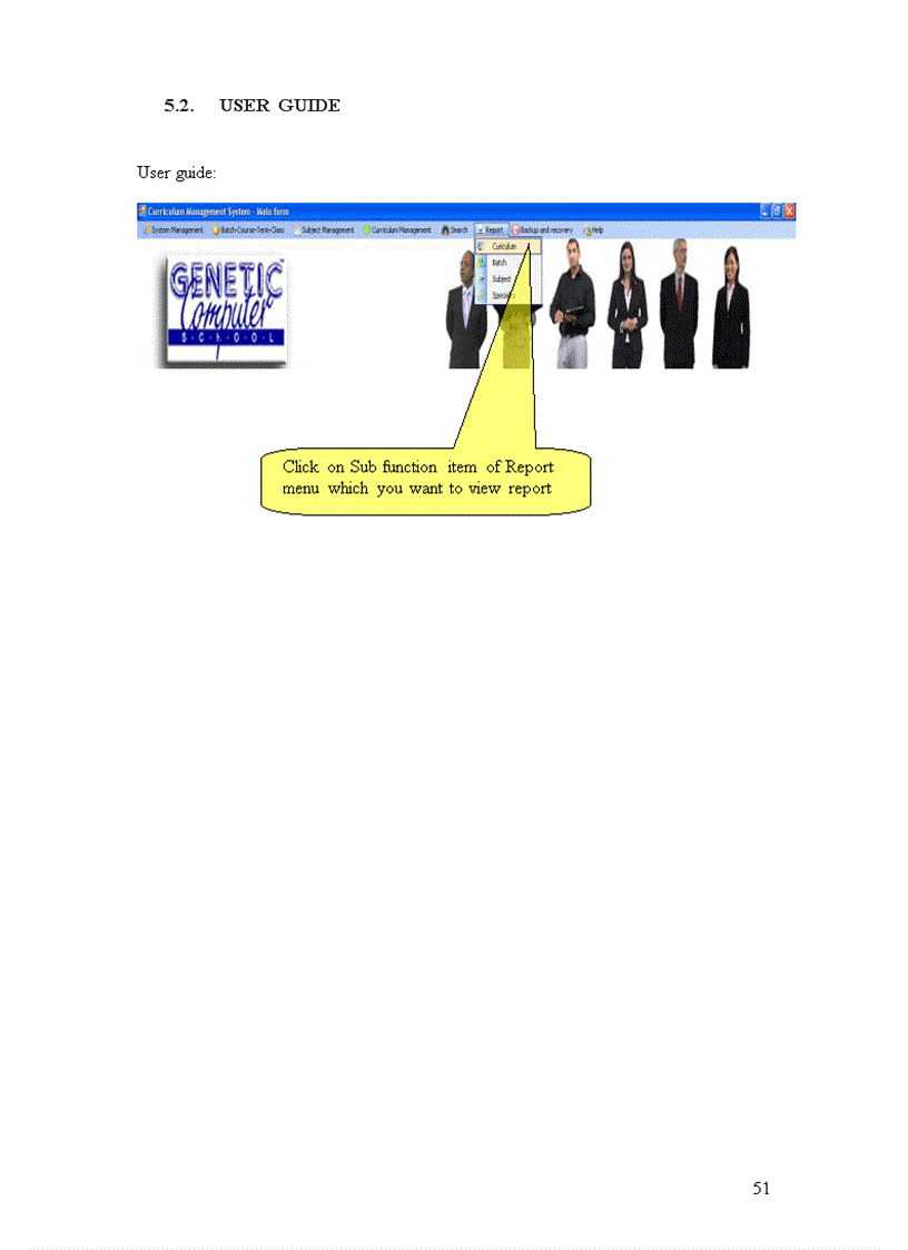 image for page Batch subject speciality and course report management system 1