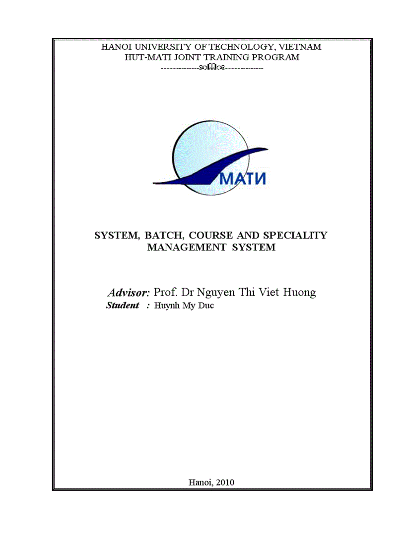 System batch course and speciality management system 1