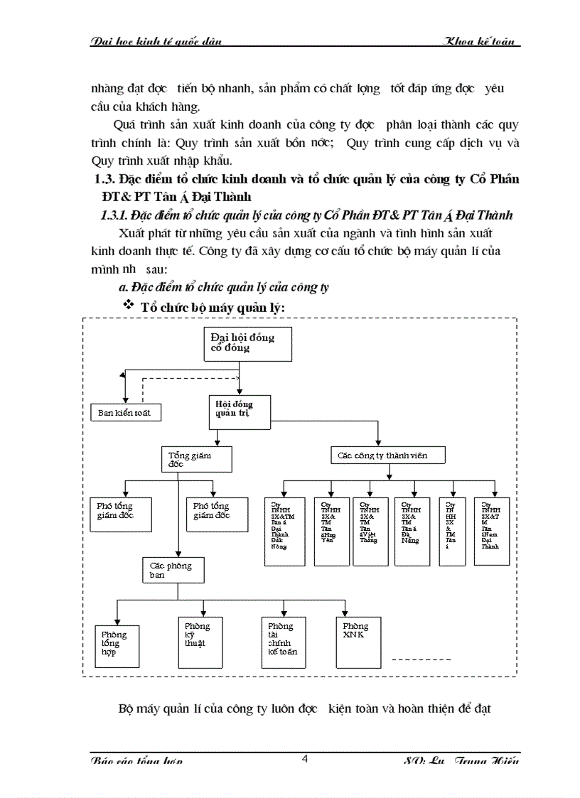 image for page Nhận xét về tổ chức kế toán tại Công ty đầu tư và phát triển cổ phần Tân á Đại Thành
