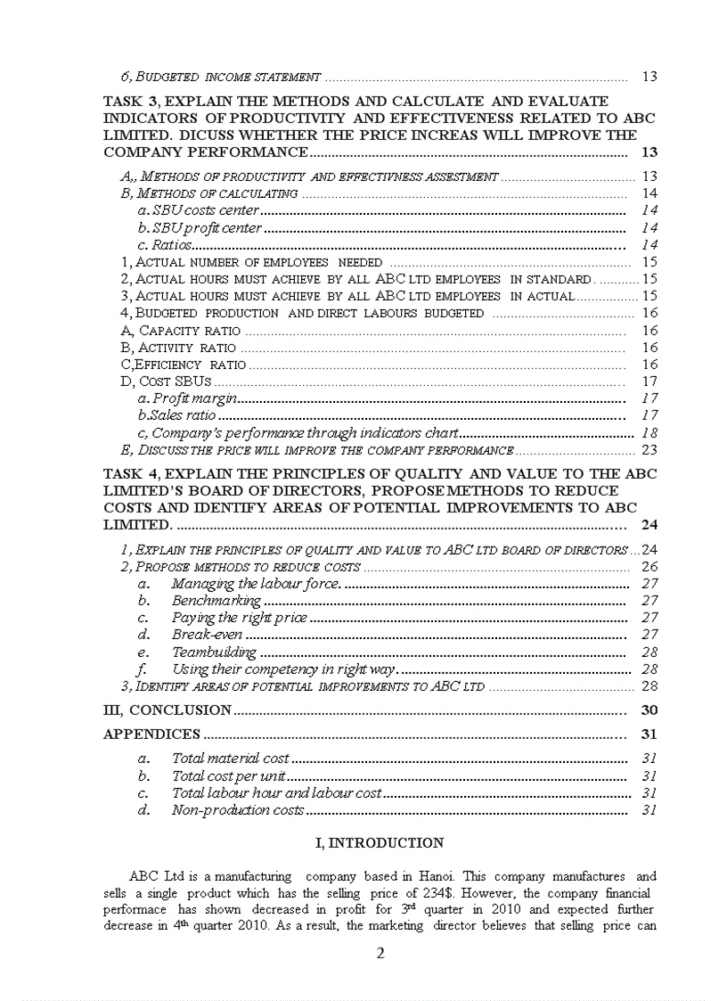 image for page Explain the principles of quality and value to the abc limited s board of directors propose methods to reduce costs and identify areas of potential improvements to abc limited