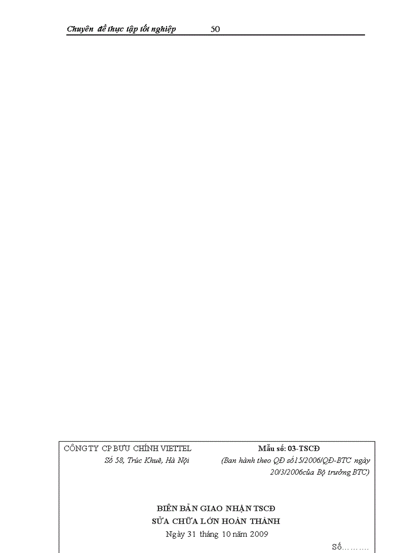 image for page Hoàn thiện kế toán tài sản cố định hữu hình tại Công ty cổ phần bưu chính Viettel 1