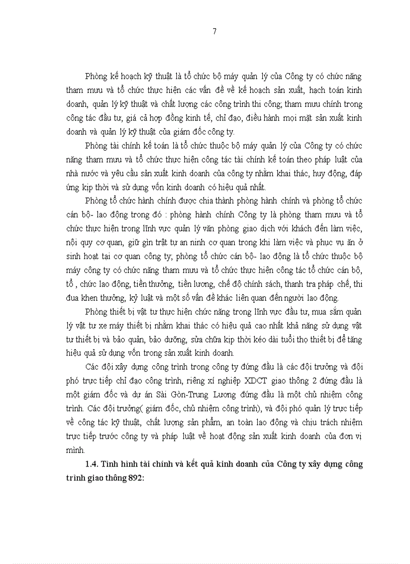 image for page Một số đánh giá về tình hình tổ chức hạch toán kế toán tại Công ty xây dựng công trình giao thông 892