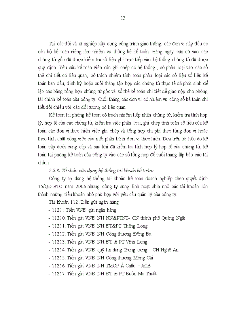 image for page Một số đánh giá về tình hình tổ chức hạch toán kế toán tại Công ty xây dựng công trình giao thông 892