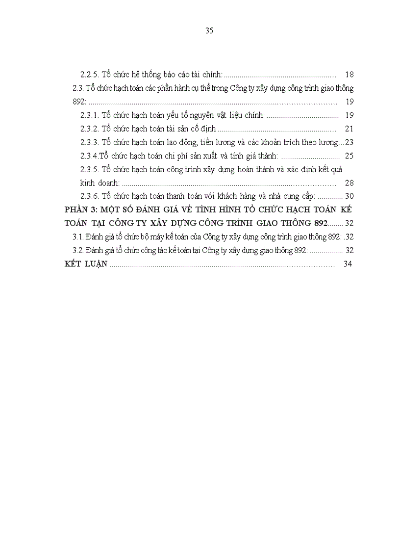image for page Một số đánh giá về tình hình tổ chức hạch toán kế toán tại Công ty xây dựng công trình giao thông 892