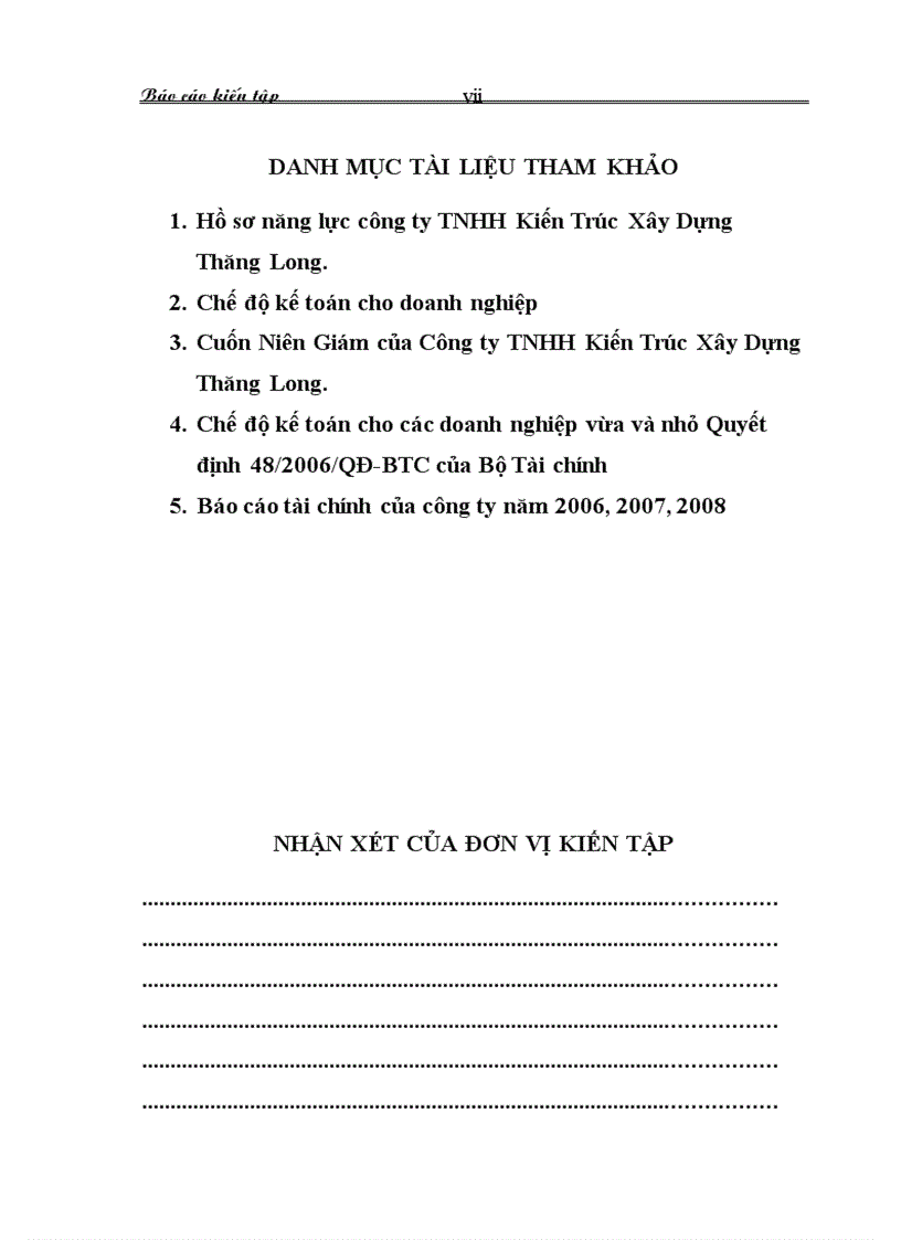 image for page Nhận xét về tổ chức kế toán tại Công ty TNHH kiến trúc xây dựng Thăng Long 1