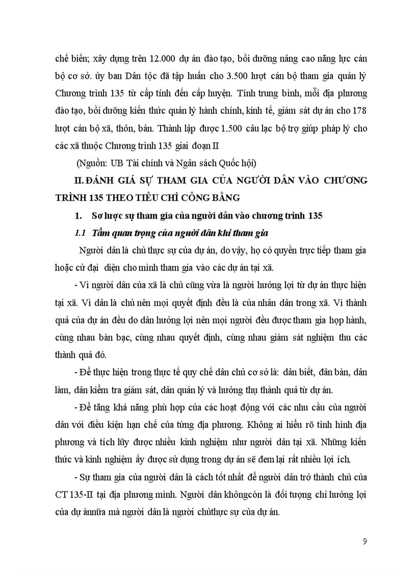 image for page Đánh giá về sự tham gia của cộng đồng trong chương trình 135 thông qua tiêu chí công bằng