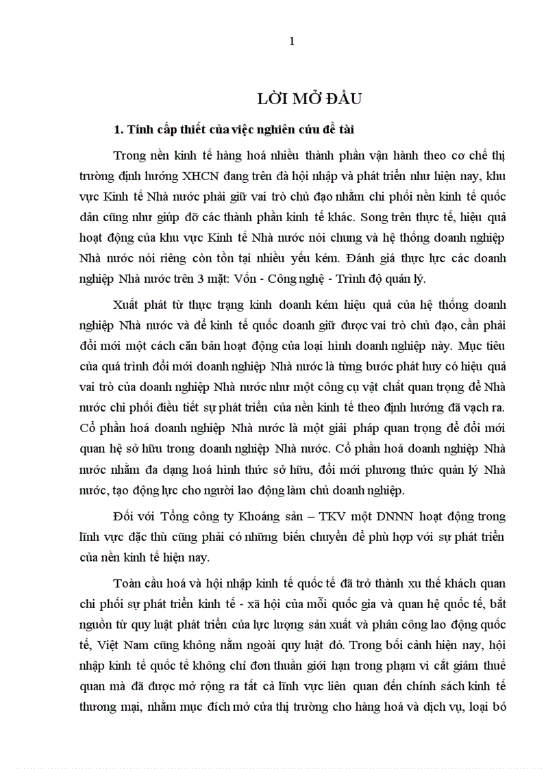 image for page Giải pháp thúc đẩy quá trình cổ phần hóa của Tổng công ty Khoáng sản TKV