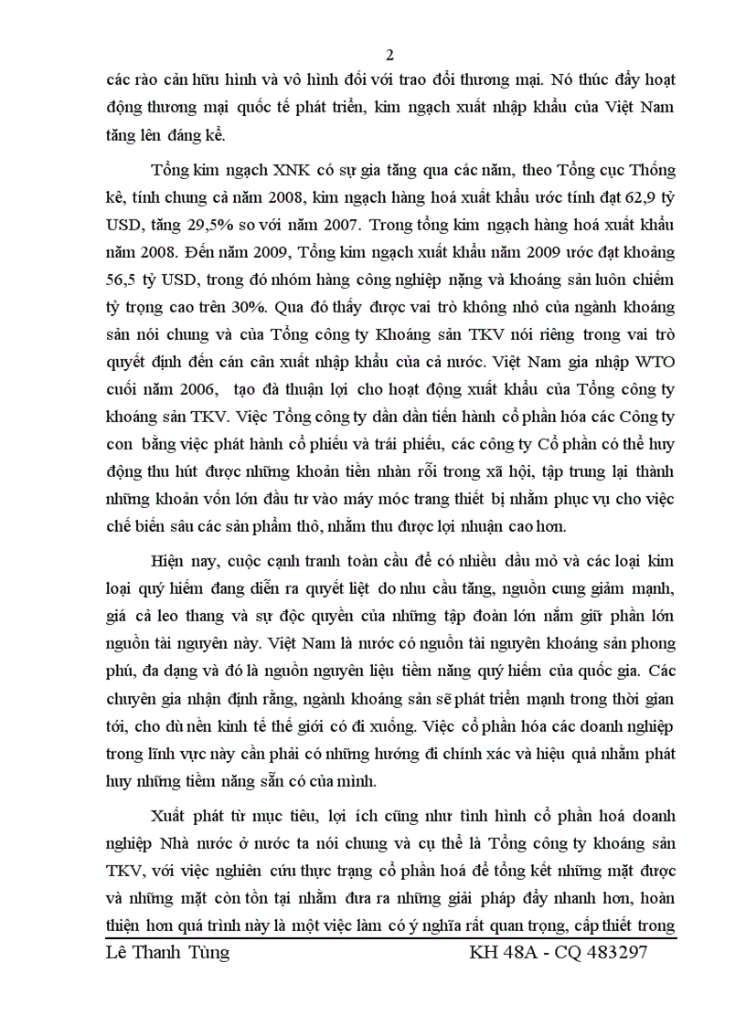 image for page Giải pháp thúc đẩy quá trình cổ phần hóa của Tổng công ty Khoáng sản TKV