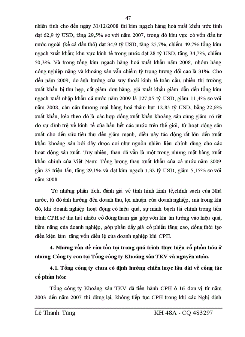 image for page Giải pháp thúc đẩy quá trình cổ phần hóa của Tổng công ty Khoáng sản TKV