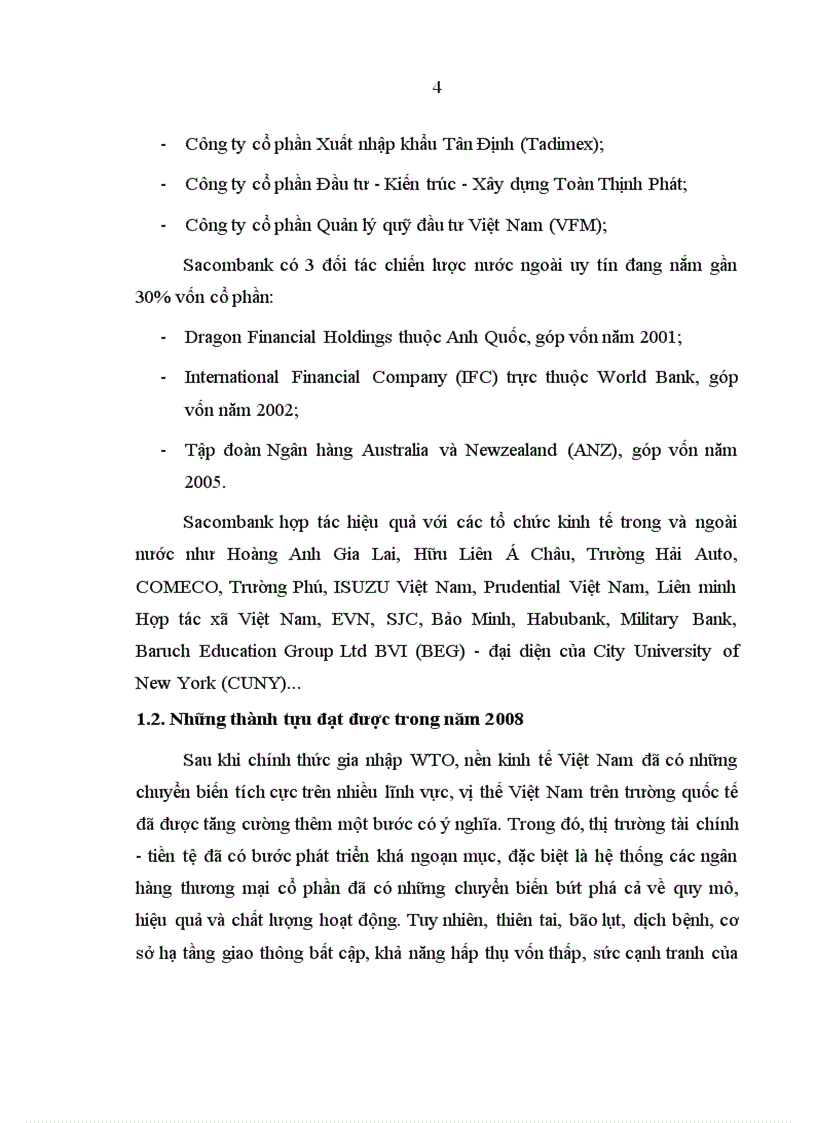 Phân tích thống kê hoạt động kinh doanh của Tập đoàn tài chính Sacombank giai đoạn 2004 2008