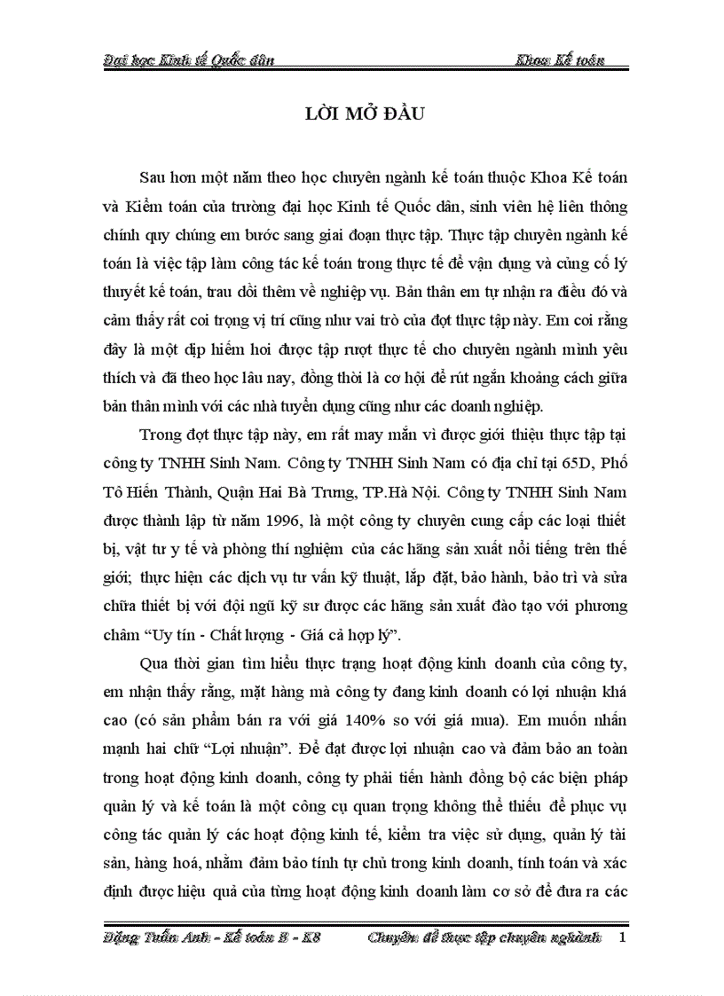 image for page Hoàn thiện công tác kế toán bán hàng và xác định kết quả bán hàng tại Công ty TNHH Sinh Nam