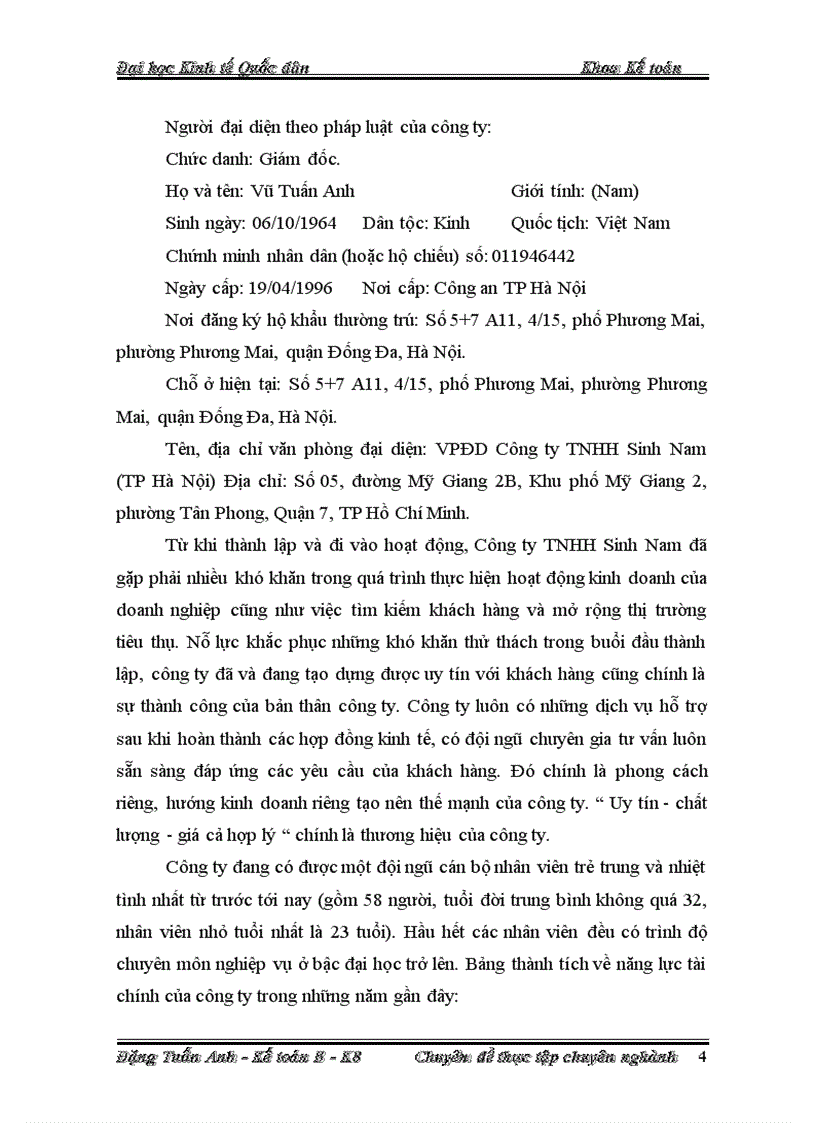 image for page Hoàn thiện công tác kế toán bán hàng và xác định kết quả bán hàng tại Công ty TNHH Sinh Nam