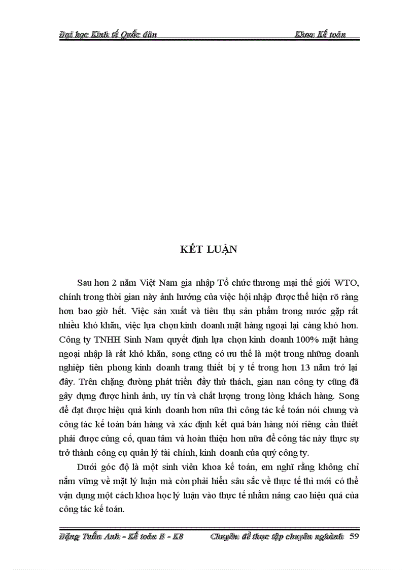 image for page Hoàn thiện công tác kế toán bán hàng và xác định kết quả bán hàng tại Công ty TNHH Sinh Nam