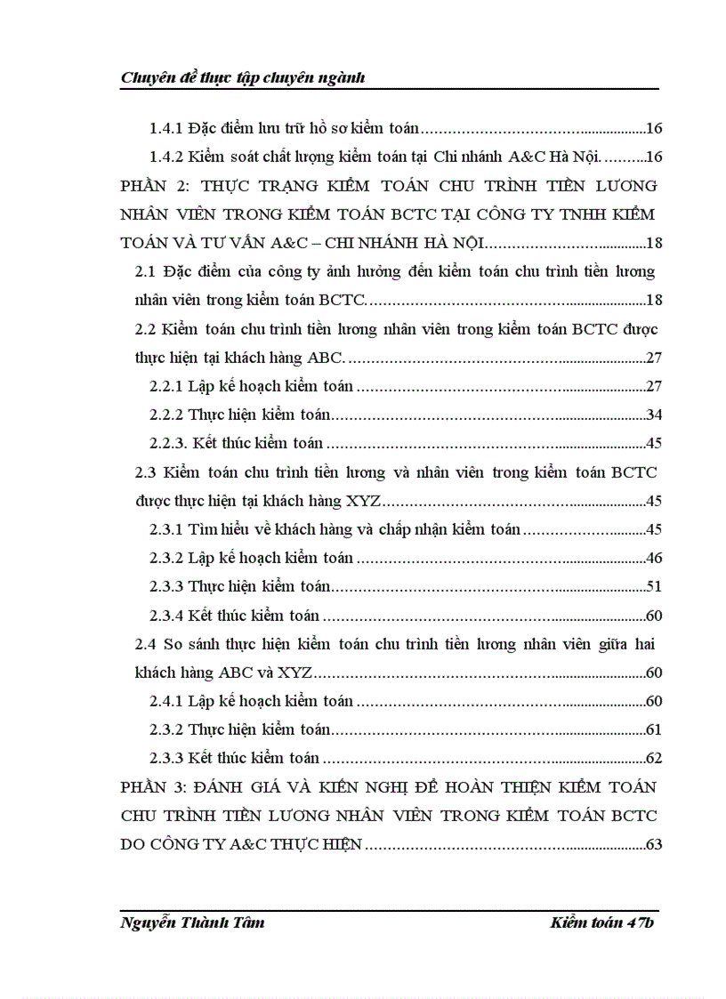 Thực trạng kiểm toán chu trình tiền lương nhân viên trong kiểm toán bctc tại công ty tnhh kiểm toán và tư vấn a c chi nhánh hà nội