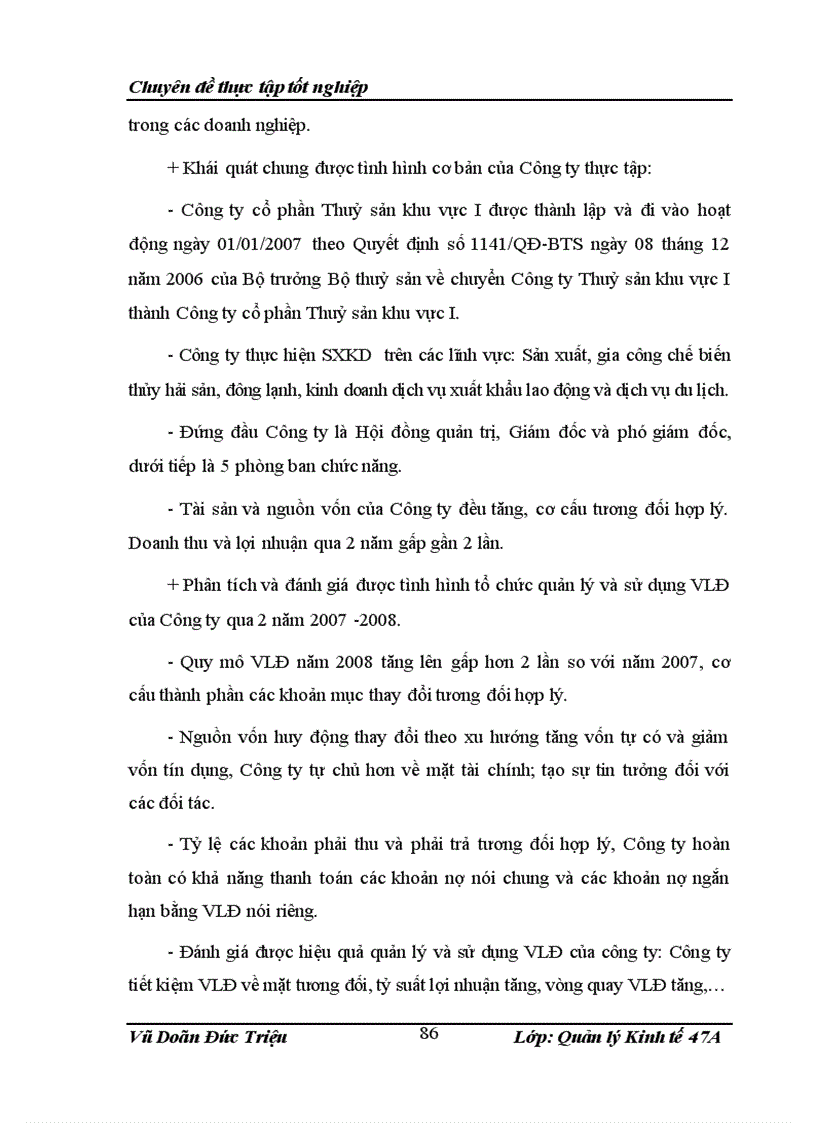 image for page Một số biện pháp nhằm nâng cao hiệu quả quản lý và sử dụng vốn lưu động của Công ty Cổ phần Thủy sản khu vực I 1