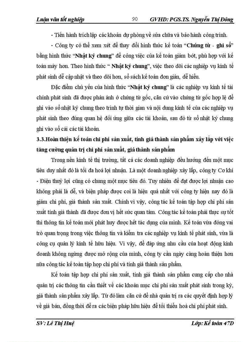 image for page Hoàn thiện công tác kế toán chi phí sản xuất và tính giá thành sản phẩm xây lắp tại công ty Cơ khí Điện thuỷ lợi