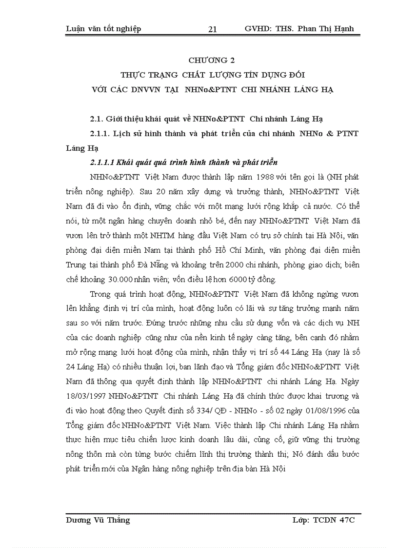 image for page Giải pháp nâng cao chất lượng tín dụng đối với DNVVN tại NHNo PTNT Chi nhánh Láng Hạ