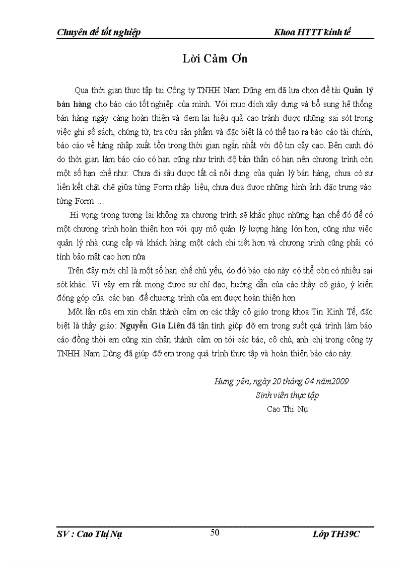 image for page Xây dựng và thiết kế chưong trình quản lý bán hàng tại công ty TNHH Nam Dũng tại khu công nghiệp Như Quỳnh Văn Lâm Hưng Yên