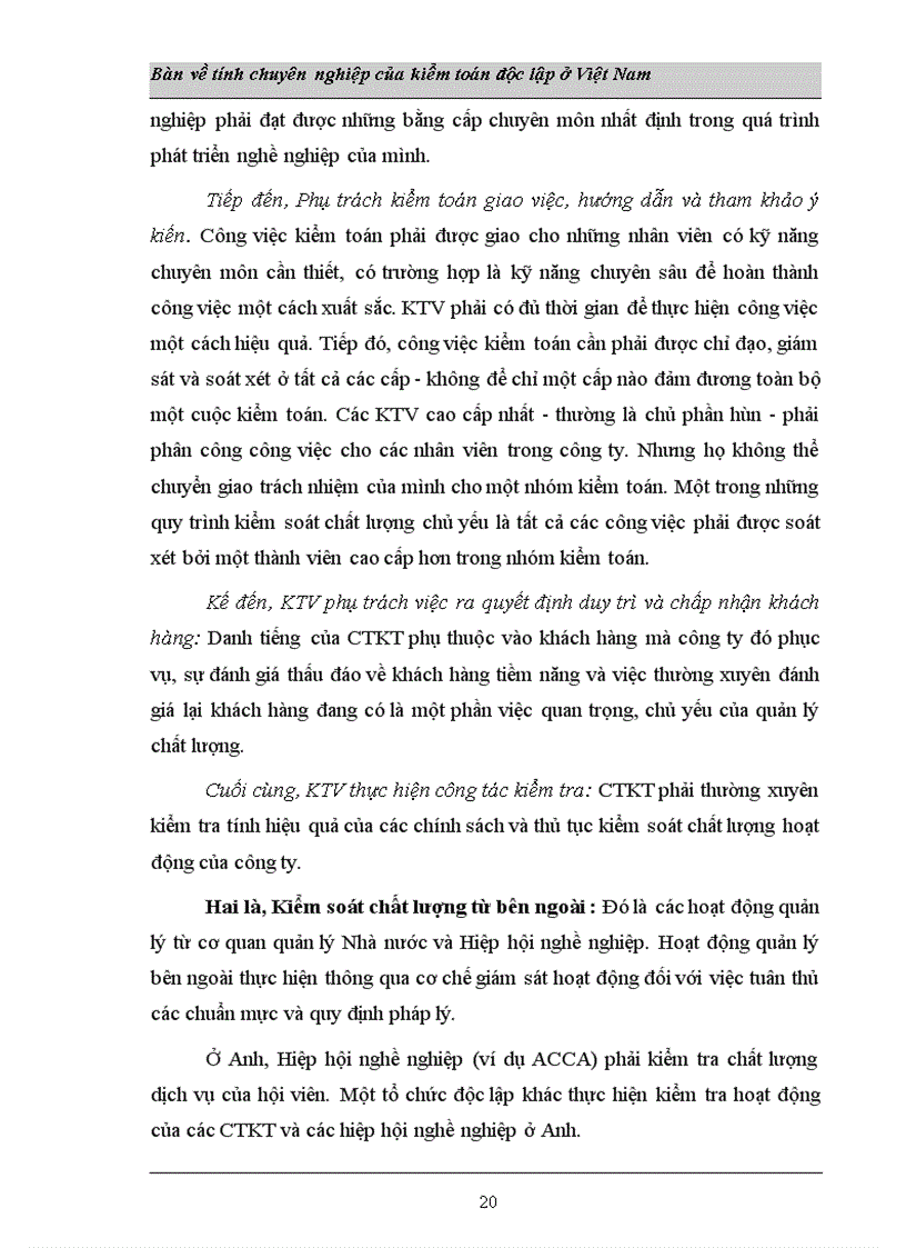 image for page Tính chuyên nghiệp của kiểm toán độc lập ở VN