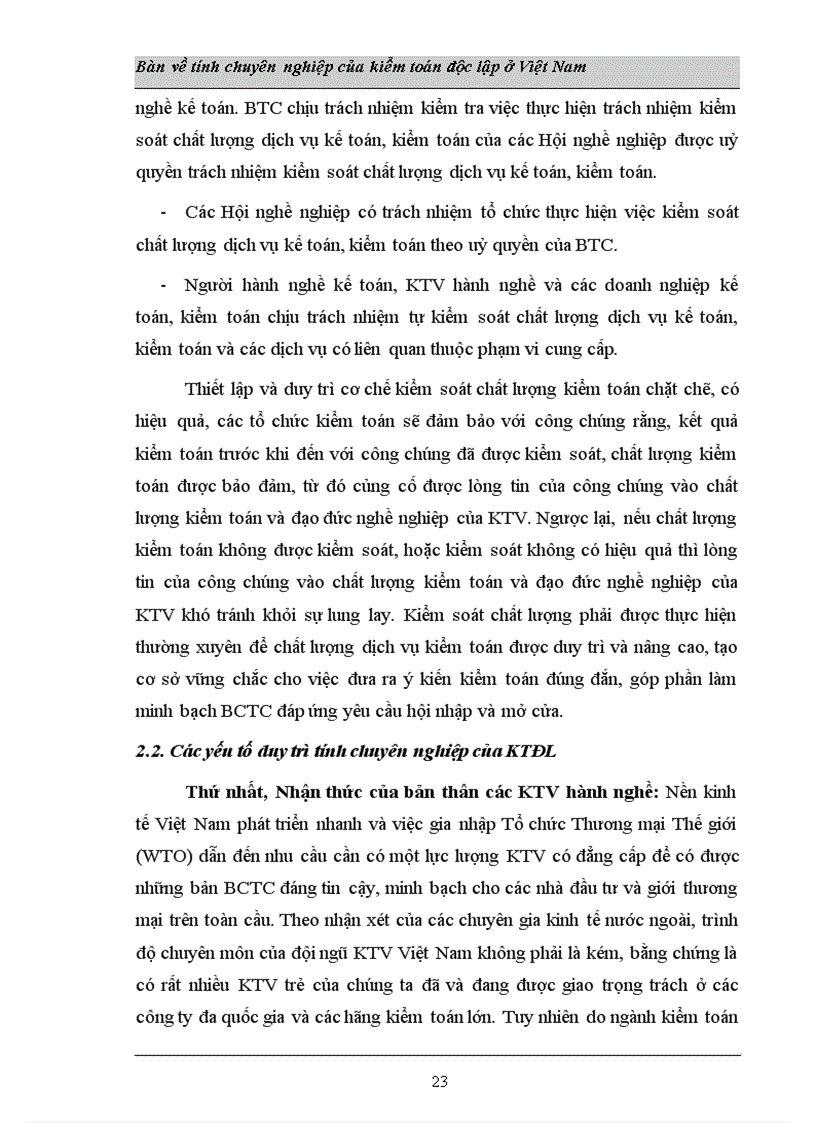 image for page Tính chuyên nghiệp của kiểm toán độc lập ở VN