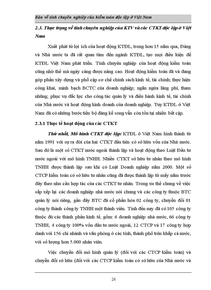 image for page Tính chuyên nghiệp của kiểm toán độc lập ở VN