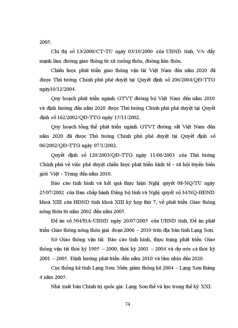 image for page Thực trạng quy hoạch phát triển GTVT tỉnh Lạng Sơn giai đoạn 2006 2010 và định hướng quy hoạch phát triển GTVT tỉnh Lạng Sơn đến năm 2020