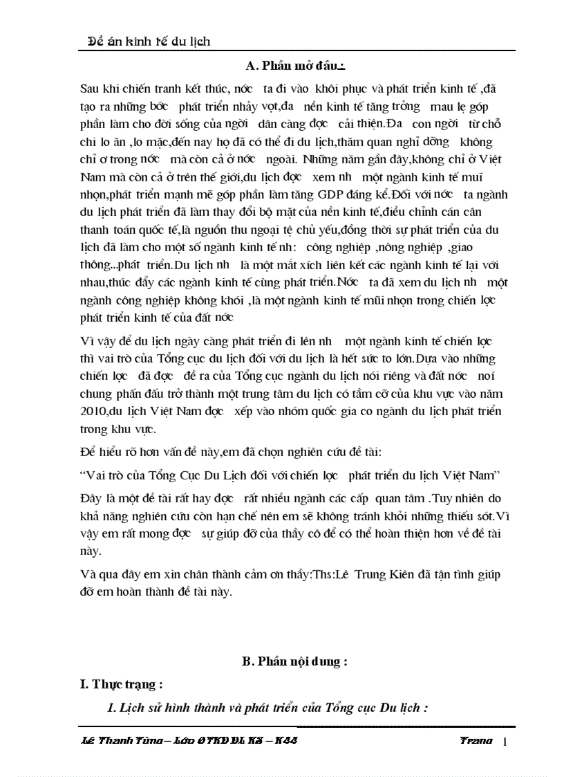 image for page Vai trò của Tổng Cục Du Lịch đối với chiến lược phát triển du lịch Việt Nam