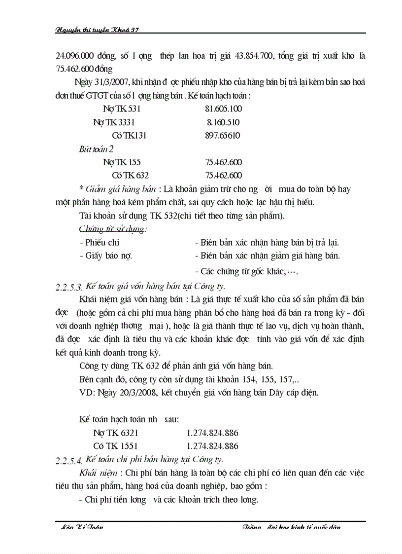 image for page Báo cáo thực tập tại Công ty cổ phần thép vật tư kim khí