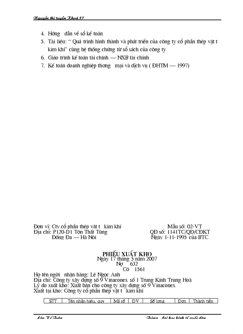 image for page Báo cáo thực tập tại Công ty cổ phần thép vật tư kim khí