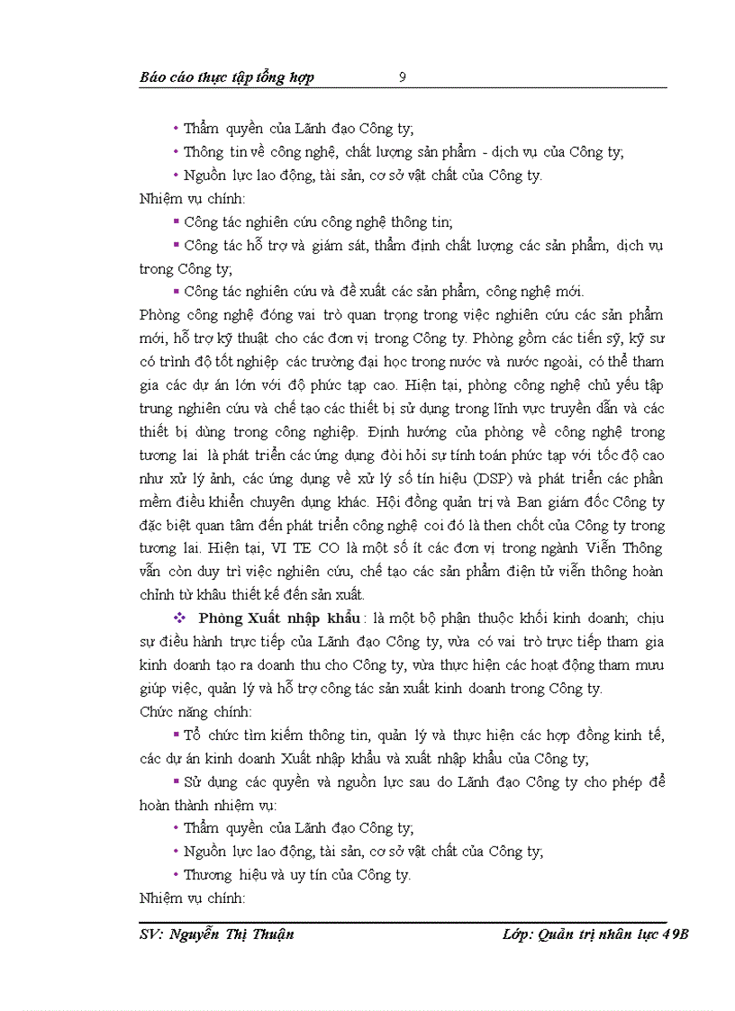image for page Báo cáo thực tập tổng hợp tại Công ty Cổ phần Công nghệ Viễn thông VITECO