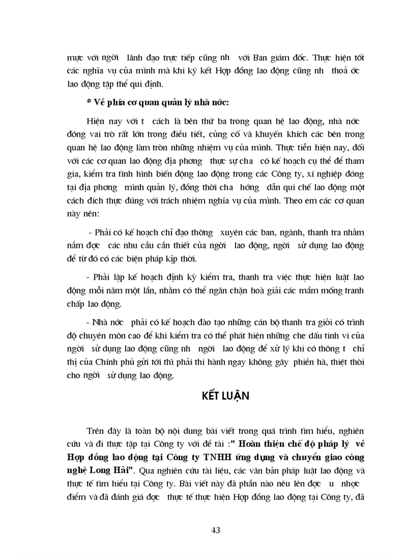 image for page Thực tiễn ký kết và thực hiện Hợp đồng lao động tại Công ty TNHH ứng dụng và chuyển giao công nghệ Long Hải