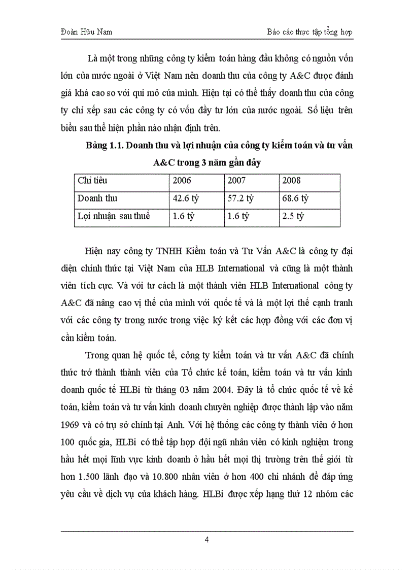 Báo cáo thực tập tại công ty TNHH Kiểm toán và tư vấn A C chi nhánh Hà Nội