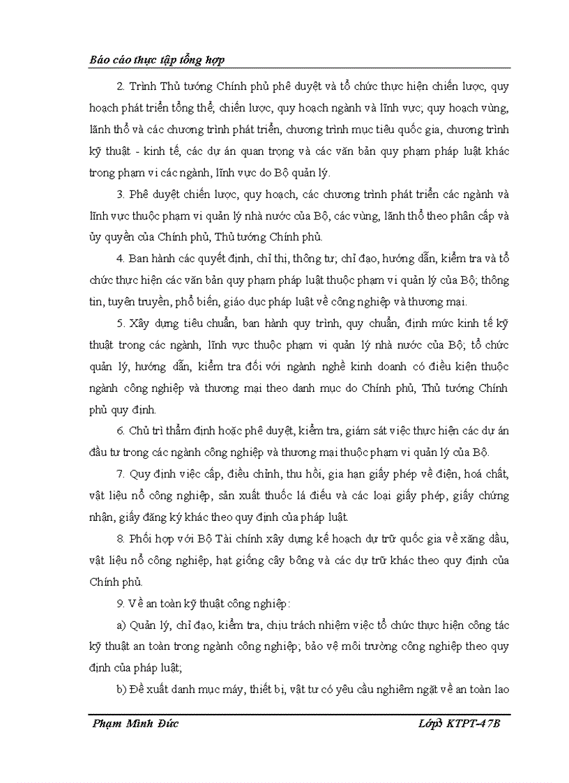 image for page Báo cáo thực tập tại Bộ Công Thương