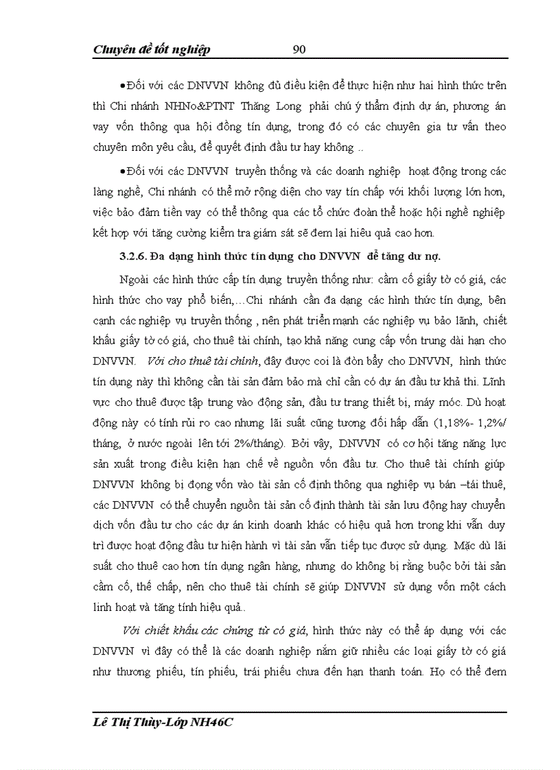 image for page Mở rộng tín dụng đối với doanh nghiệp vừa và nhỏ tại Chi nhánh NHNo PTNT Thăng Long