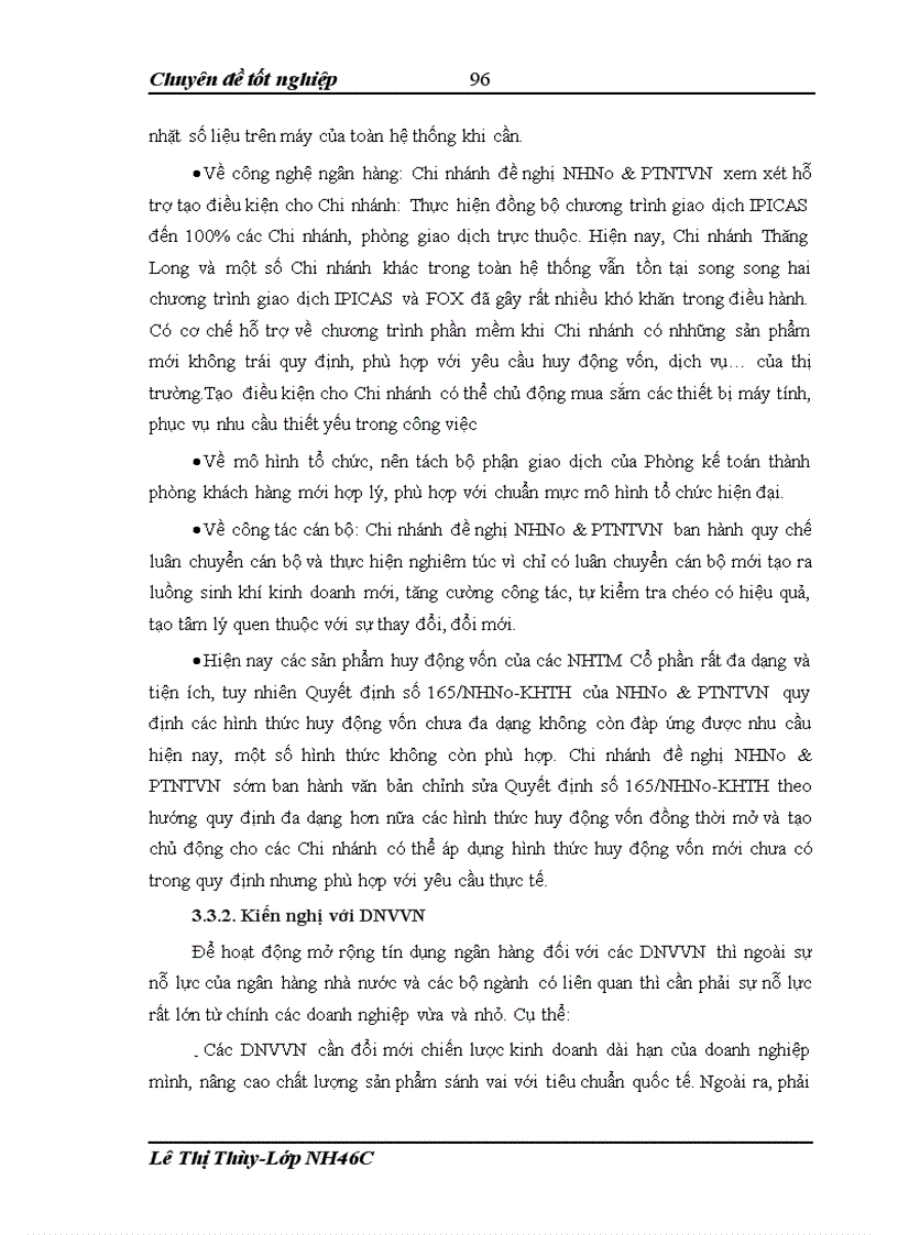 image for page Mở rộng tín dụng đối với doanh nghiệp vừa và nhỏ tại Chi nhánh NHNo PTNT Thăng Long