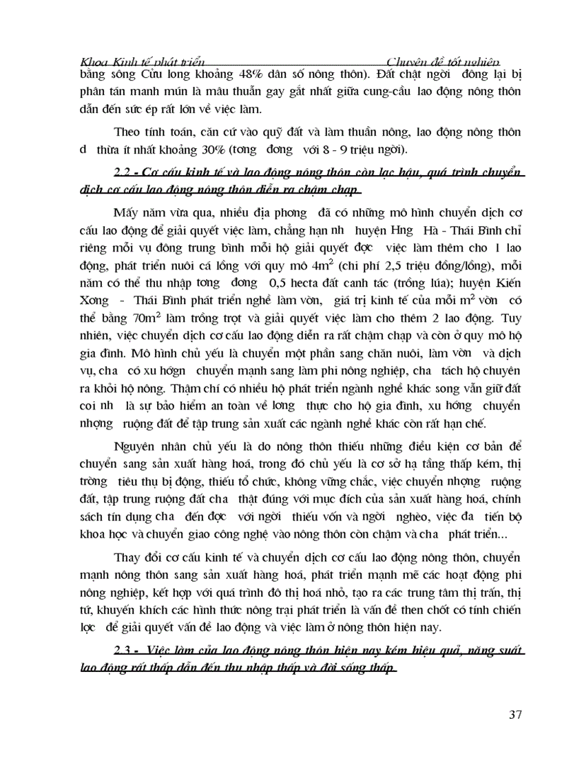 image for page Phương hướng và những giải pháp cơ bản nhằm giải quyết việc làm cho lao động nông thôn từ nay tới năm 2010