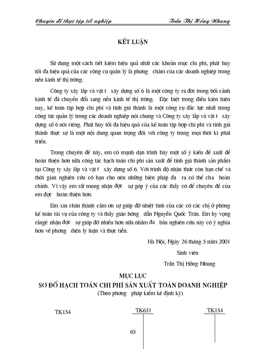 image for page Tổ chức kế toán tập hợp chi phí sản xuất và tính giá thành sản phẩm tại Công ty Xây lắp và Vật tư xây dụng số 6