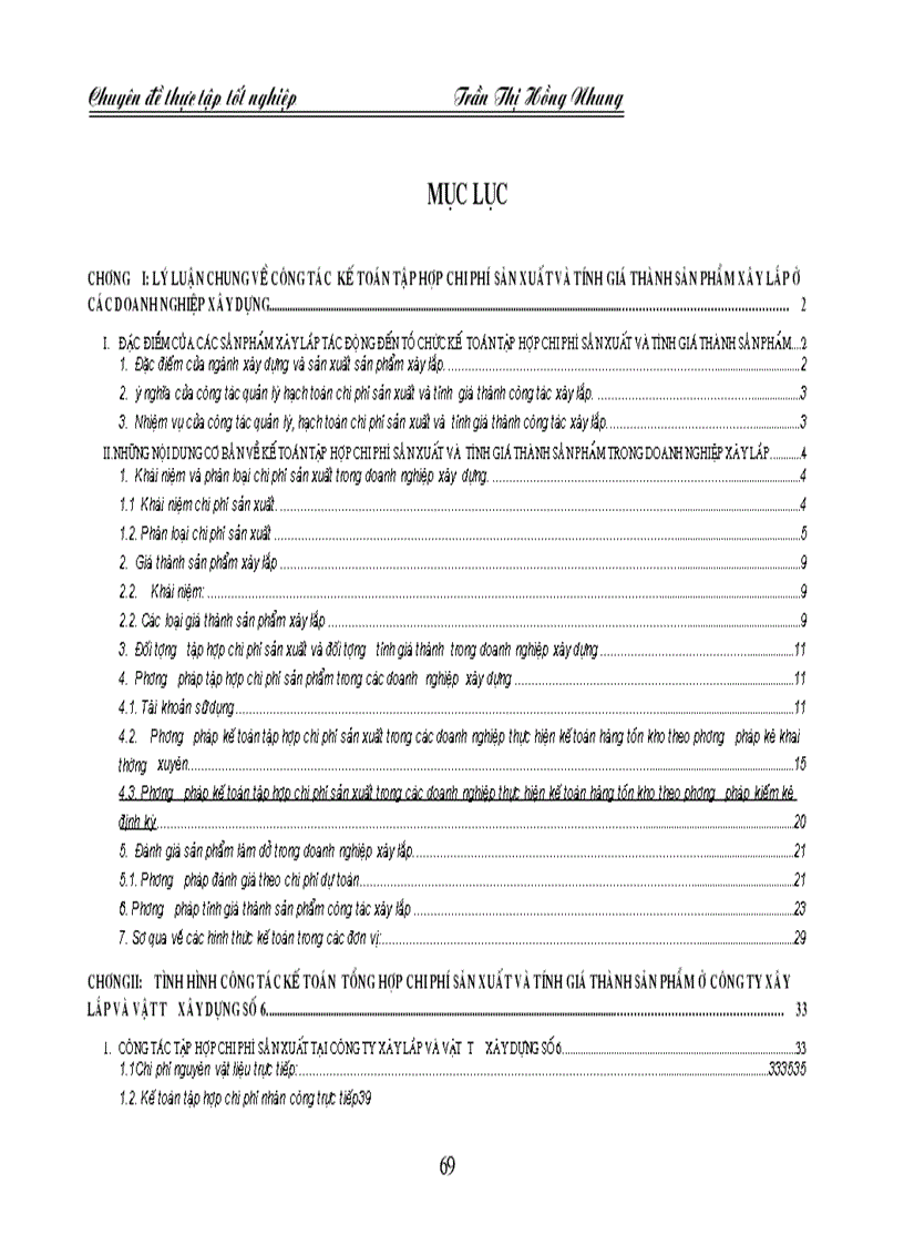 image for page Tổ chức kế toán tập hợp chi phí sản xuất và tính giá thành sản phẩm tại Công ty Xây lắp và Vật tư xây dụng số 6