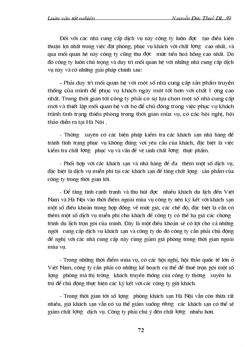 image for page Quan hệ với các nhà cung cấp ở Hà Nội của công ty điều hành hướng dẫn du lịch Vinatour thực trạng và giải pháp