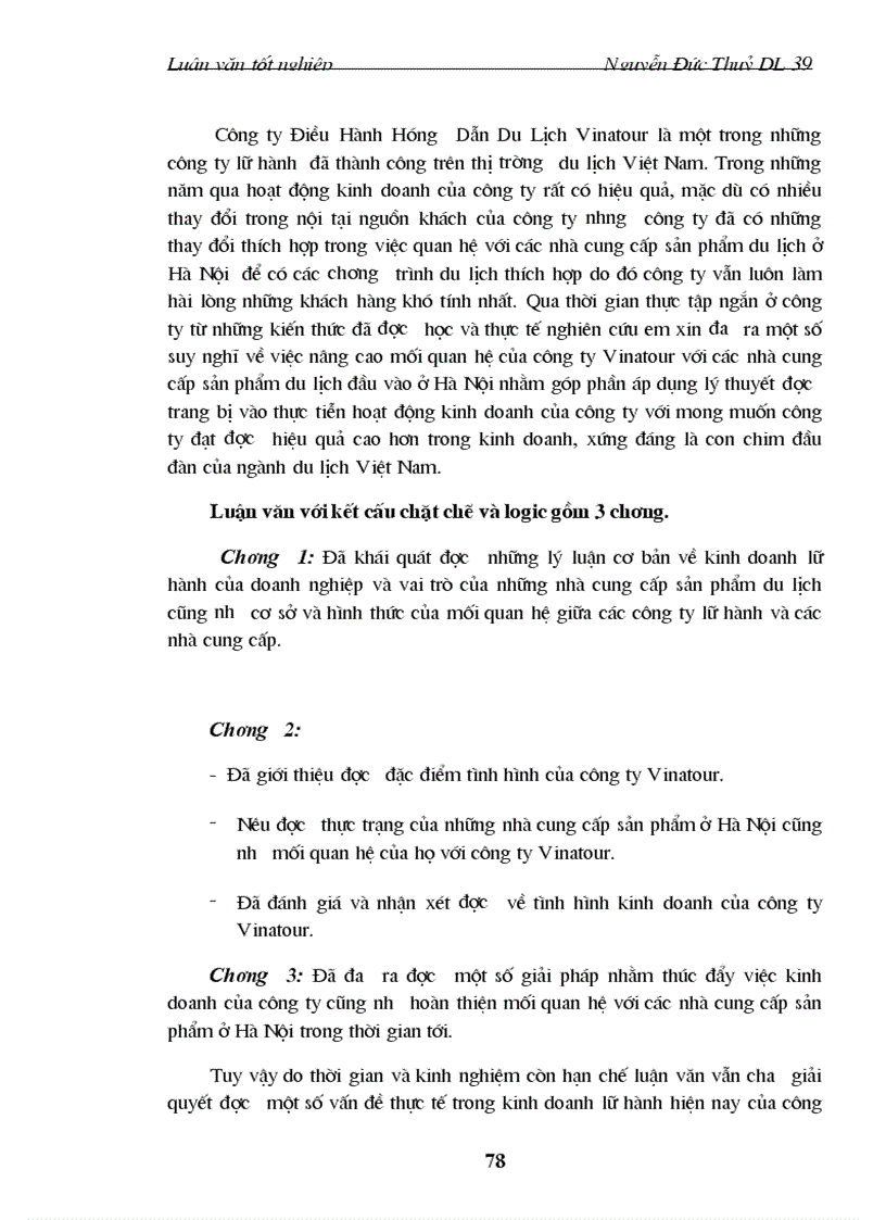 image for page Quan hệ với các nhà cung cấp ở Hà Nội của công ty điều hành hướng dẫn du lịch Vinatour thực trạng và giải pháp