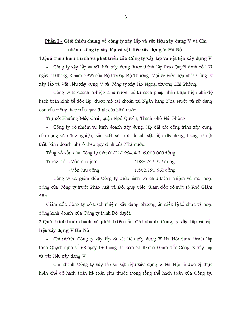 Thực trạng và giải pháp thúc đẩy hoạt động sản xuất kinh doanh tại Chi nhánh công ty xây lắp và vật liệu xây dựng V Hà Nội