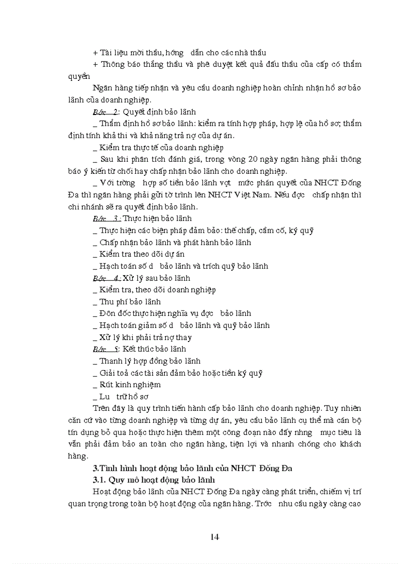image for page Thực trạng hoạt động bảo lãnh Tại ngân hàng công thương khu vực đống đa
