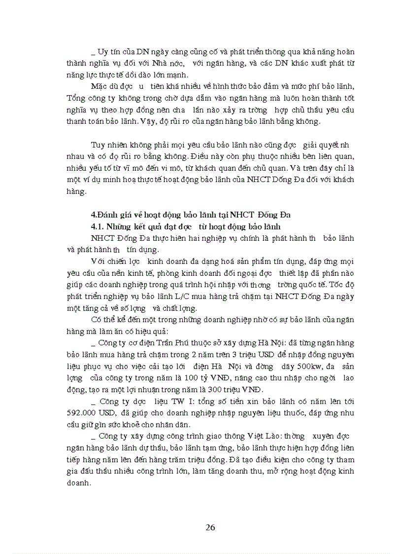 image for page Thực trạng hoạt động bảo lãnh Tại ngân hàng công thương khu vực đống đa