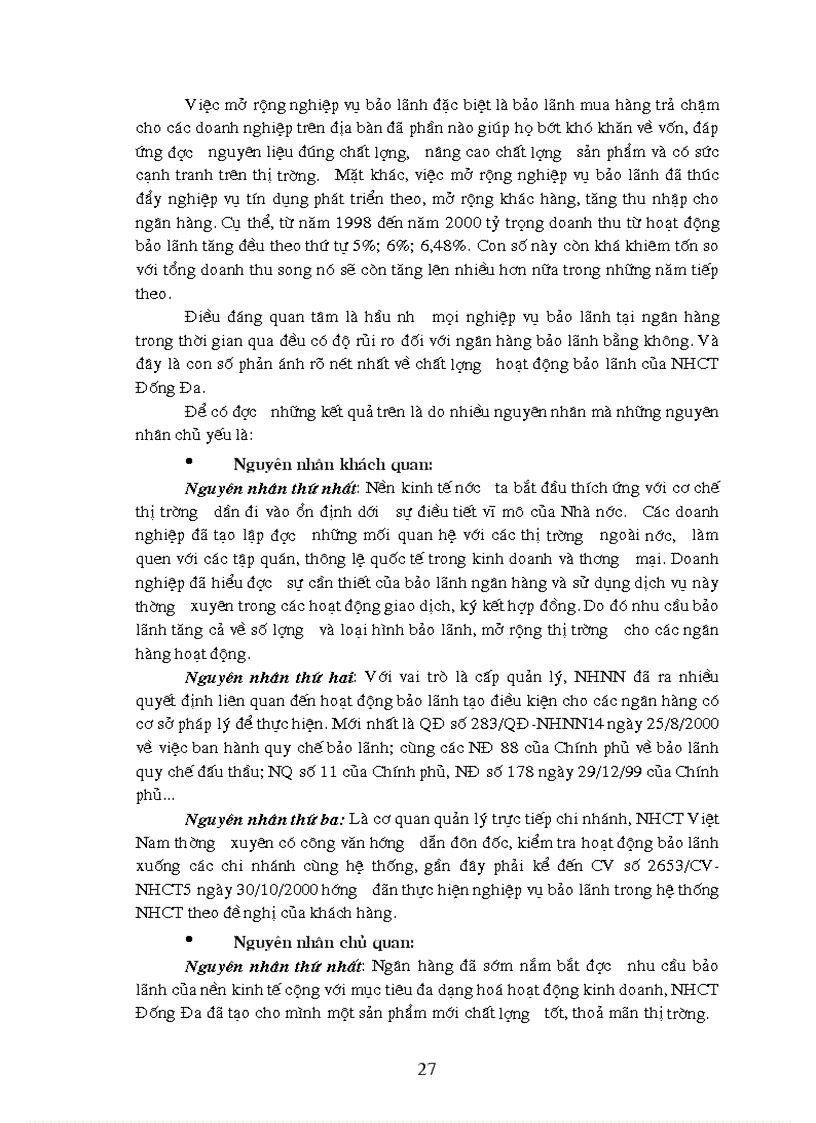 image for page Thực trạng hoạt động bảo lãnh Tại ngân hàng công thương khu vực đống đa