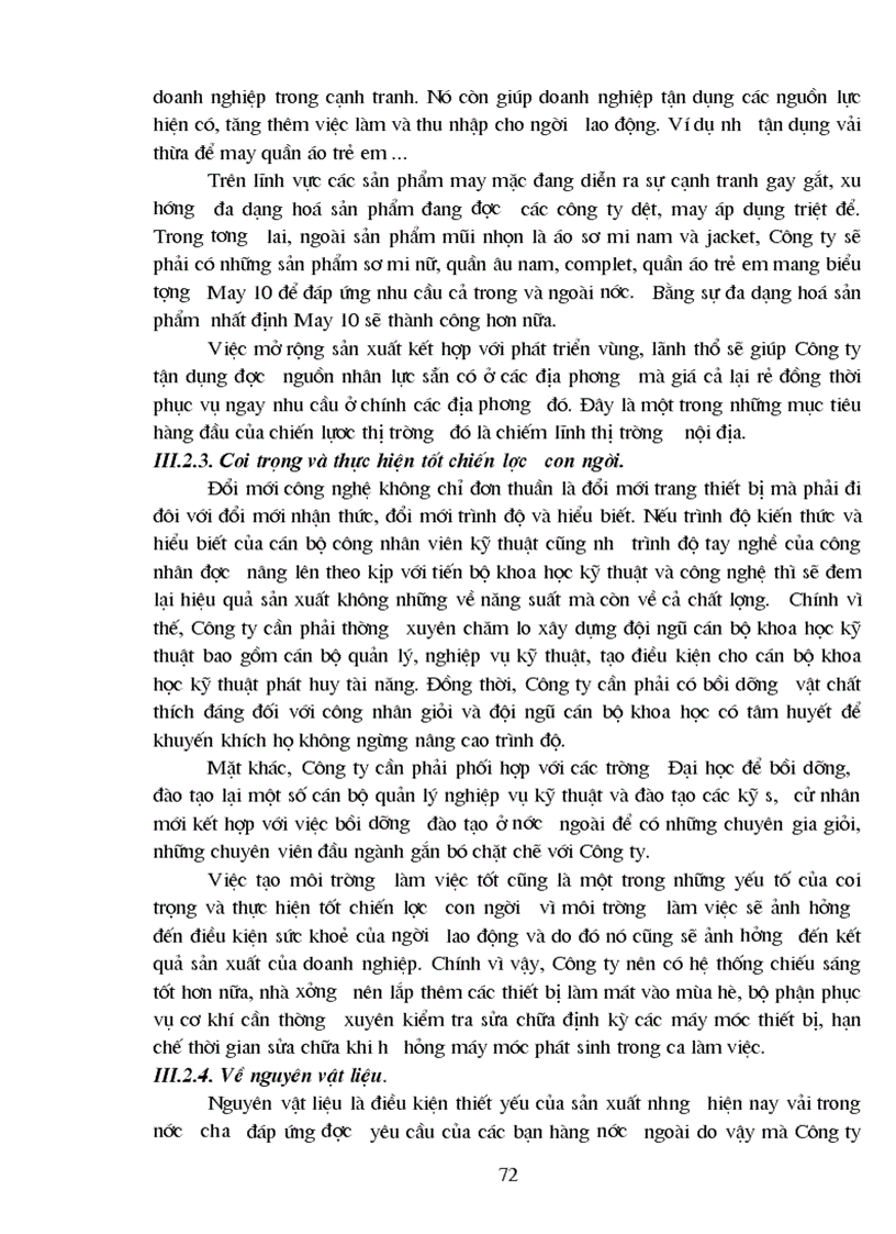 image for page Phương hướng mục tiêu và những kiến nghị góp phần nâng cao kết quả sản xuất kinh doanh của Công ty May 10