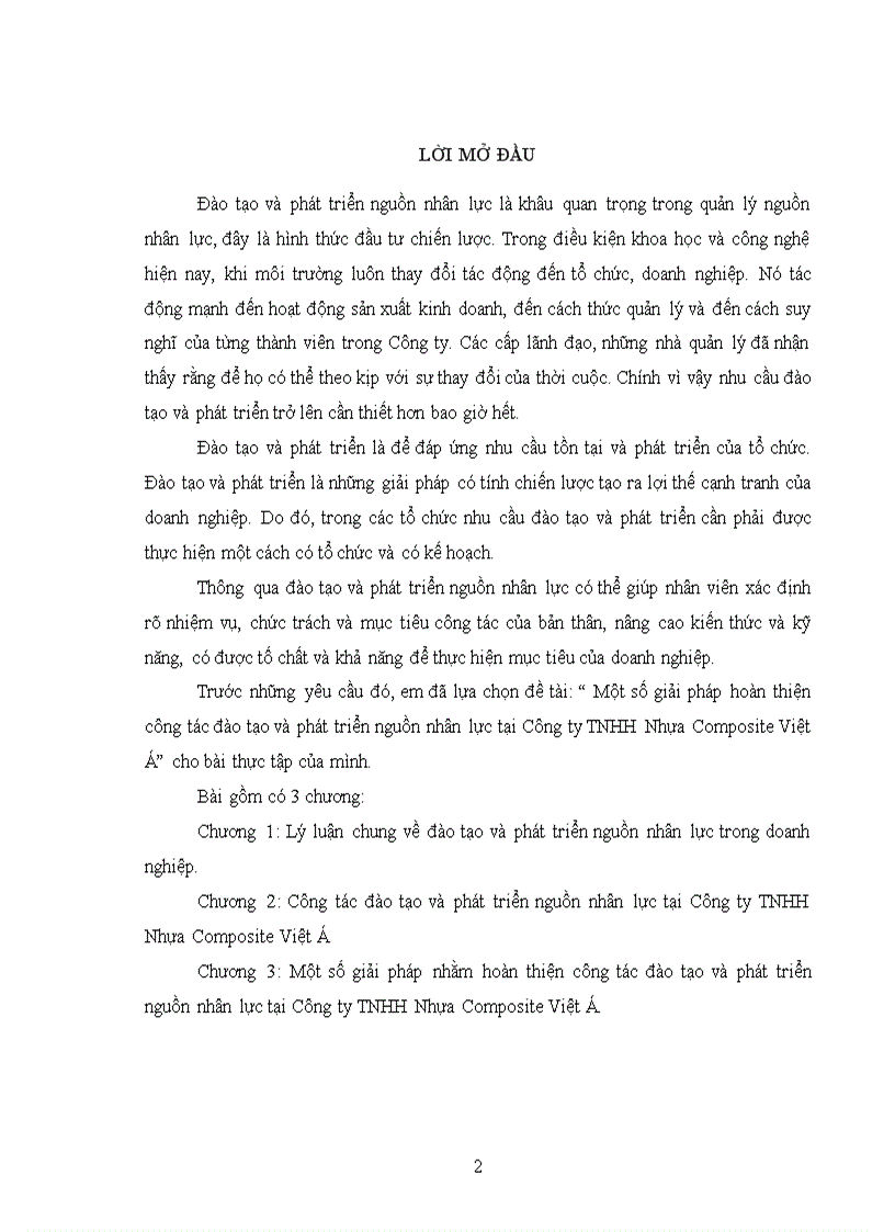 image for page Một số giải pháp hoàn thiện công tác đào tạo và phát triển nguồn nhân lực tại Công ty TNHH Nhựa Composite Việt Á
